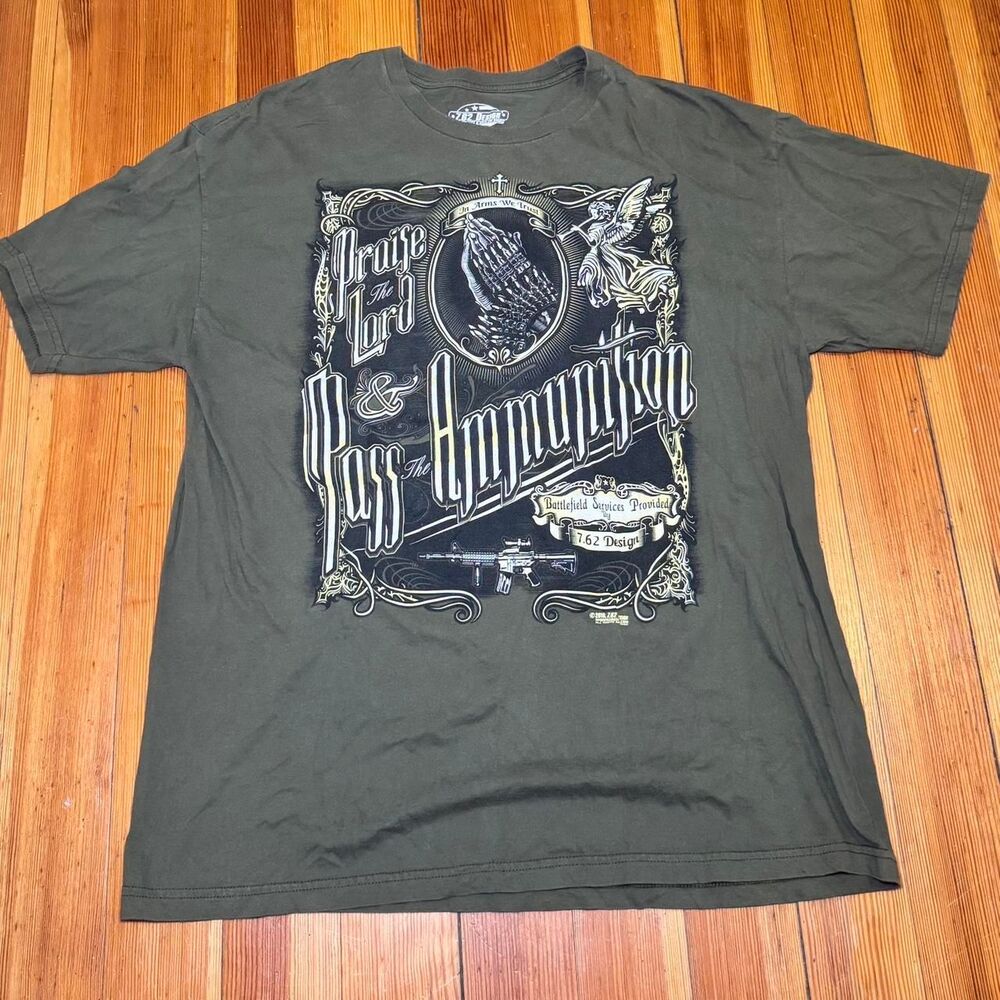 762 Men's Green and Khaki T-shirt